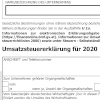 Formular U1 für die österr. Umsatzsteuererklärung 2020