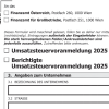 Umsatzsteuer-Voranmeldung Formular U30 für 2025 (Österreich)